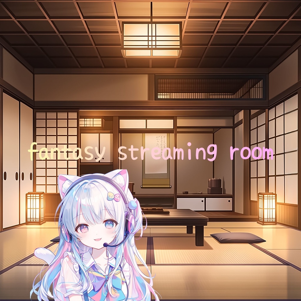 VTuber配信背景|温泉旅館客室|和風配信背景素材 Vol.7