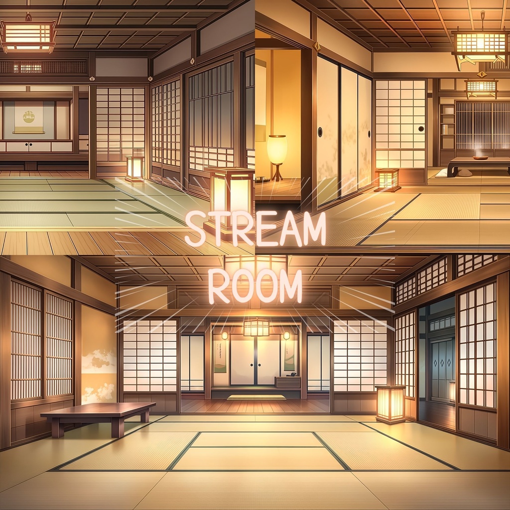 VTuber配信背景|温泉旅館客室|和風配信背景素材 Vol.7