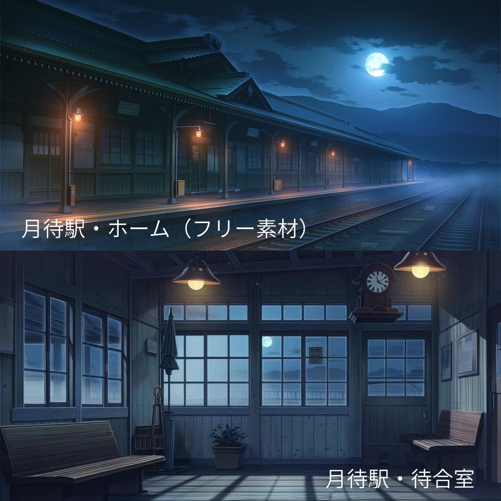 【動く背景】終電後の異世界駅「月待駅」|VTuber・配信向けループ背景