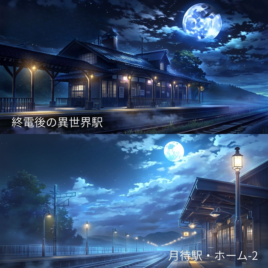 【動く背景】終電後の異世界駅「月待駅」|VTuber・配信向けループ背景