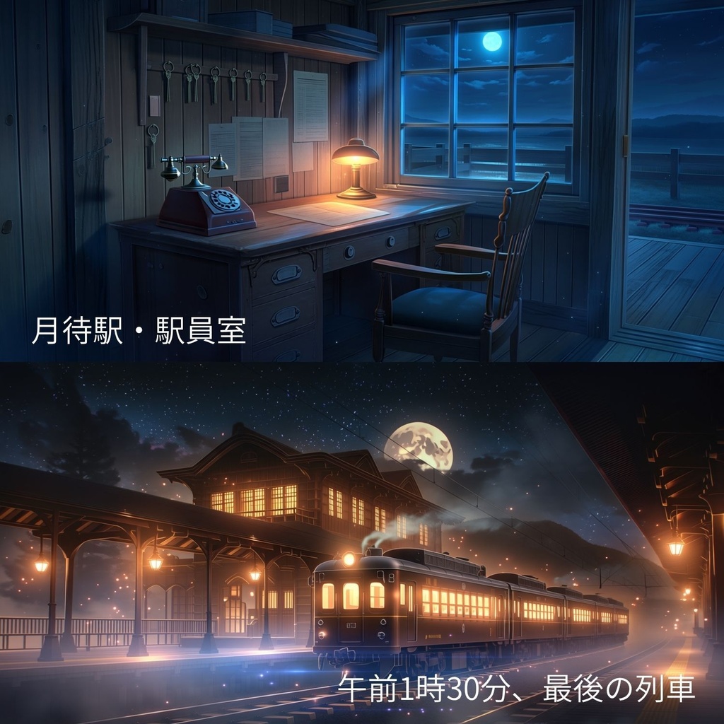 【動く背景】終電後の異世界駅「月待駅」|VTuber・配信向けループ背景
