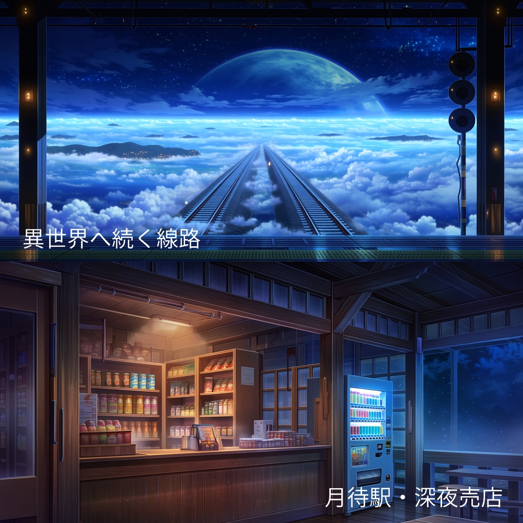 【動く背景】終電後の異世界駅「月待駅」|VTuber・配信向けループ背景