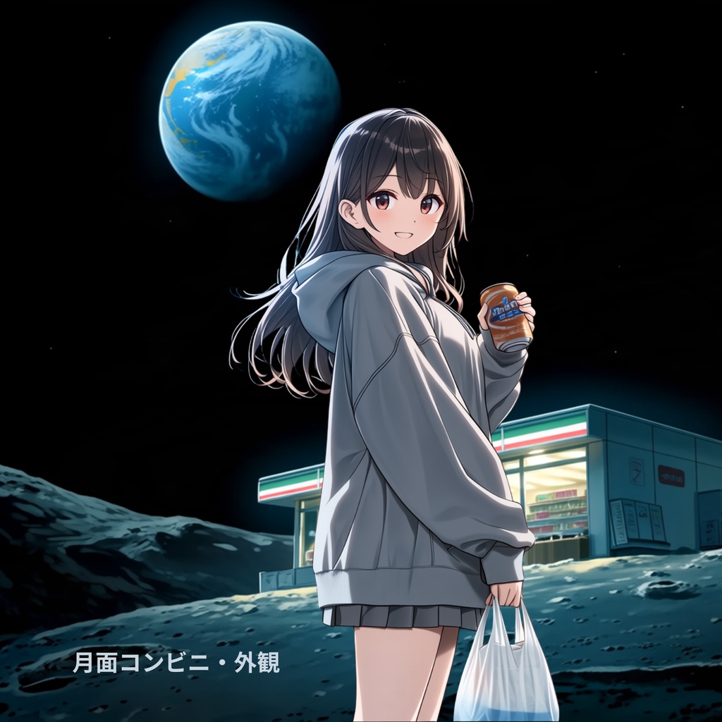【動くフリー背景】月面コンビニ | MOON CONVENIENCE STORE 02:17AM | VTuber・配信向け背景&ループ動画