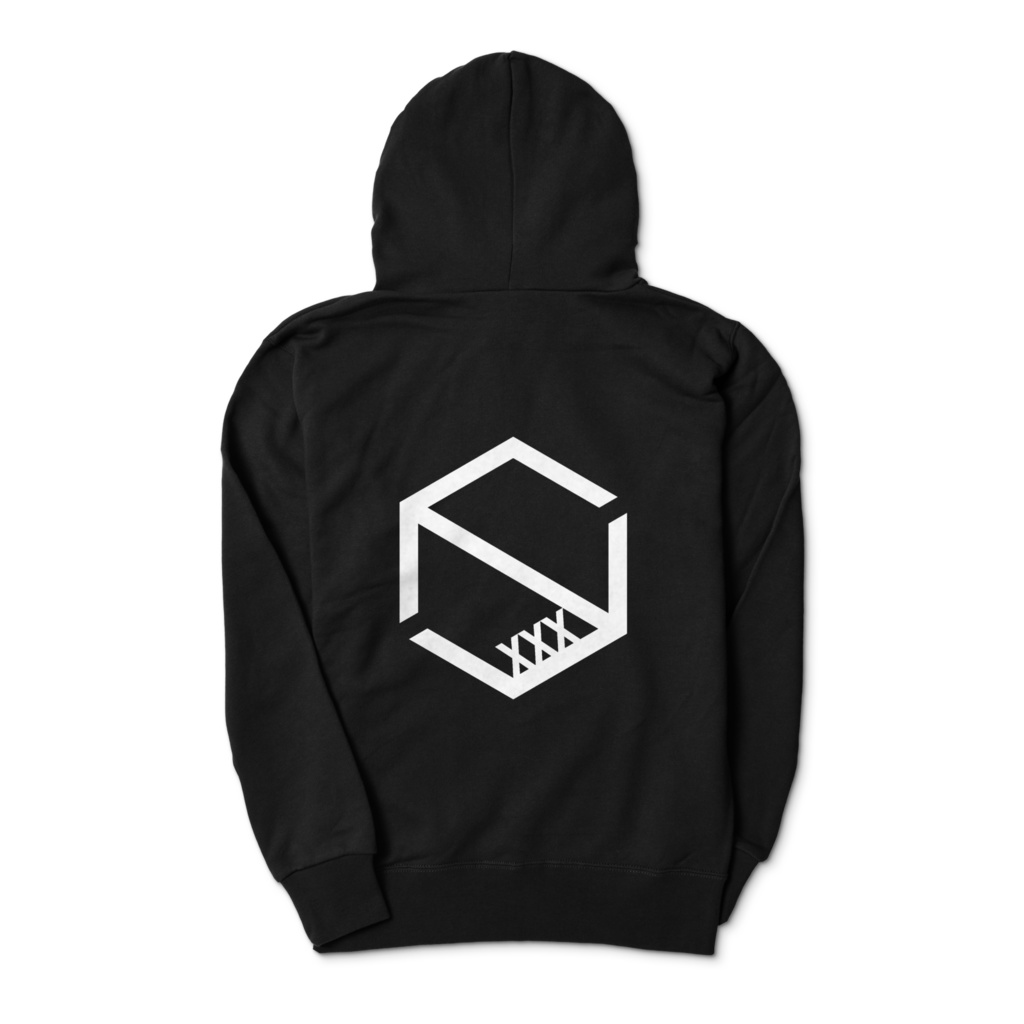 IDロゴジップパーカーBLK