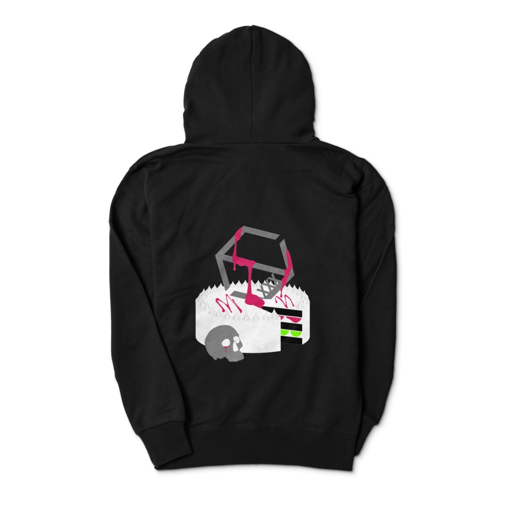 CakeパーカーBLK×PNK
