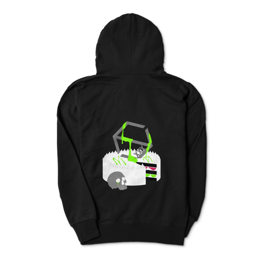 CakeパーカーBLK×GRN