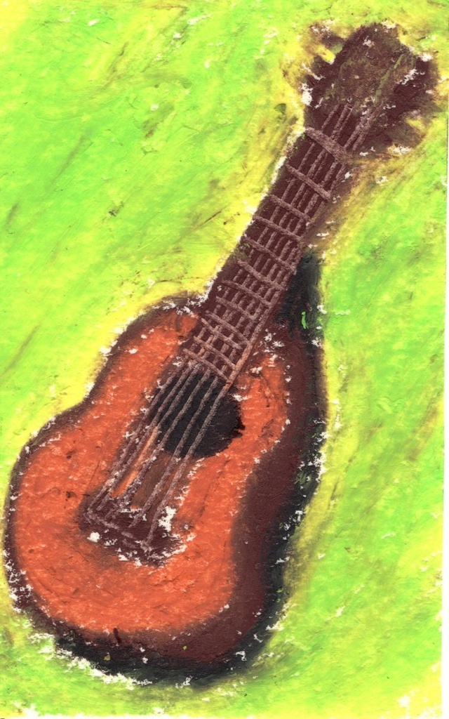 原画[ 9.1cm × 5.7cm ]　ギター
