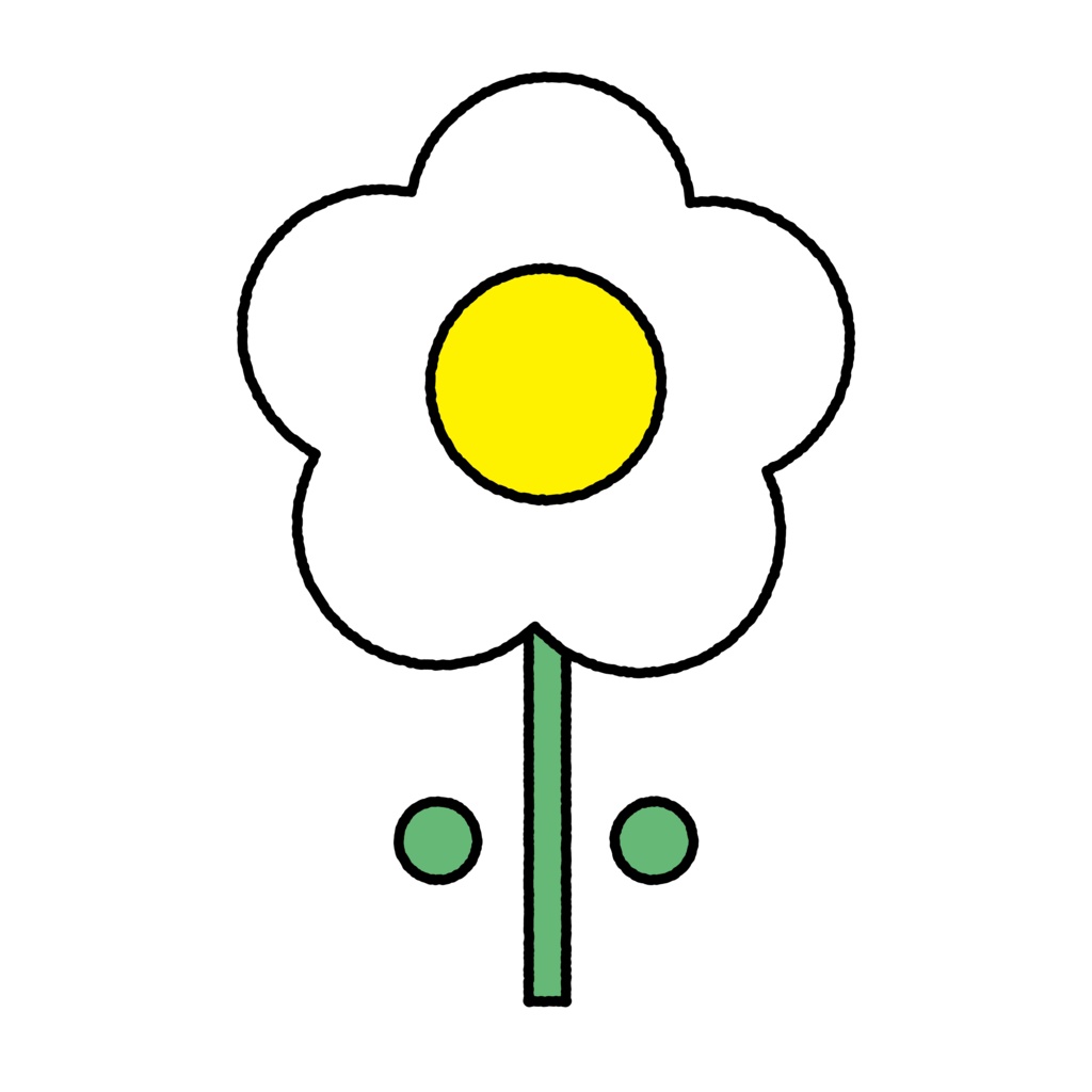 【Flowers Clipart Set】レトロポップなお花クリップアート素材15点セット|RGB 1080×1080 PNG|商用利用可