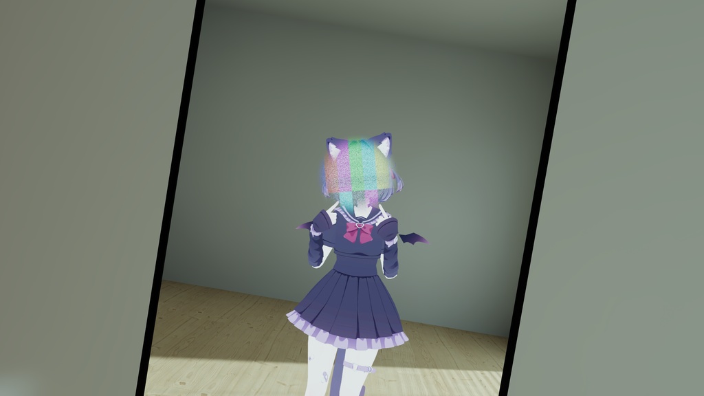 ミラーに写る顔を隠すワールドギミック【VRChat想定】