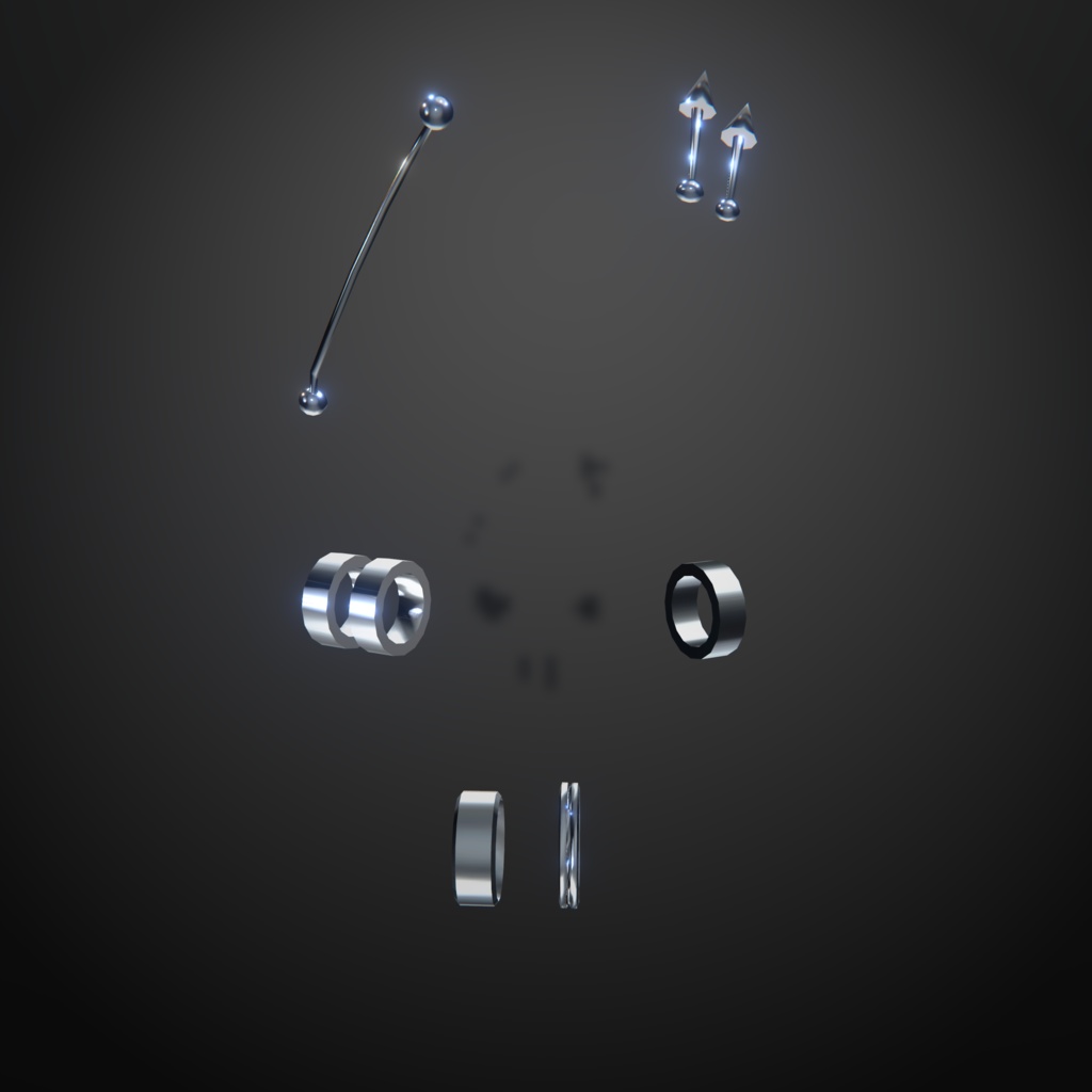 【無料/Free】キプフェルの指輪とピアス【VRC想定】