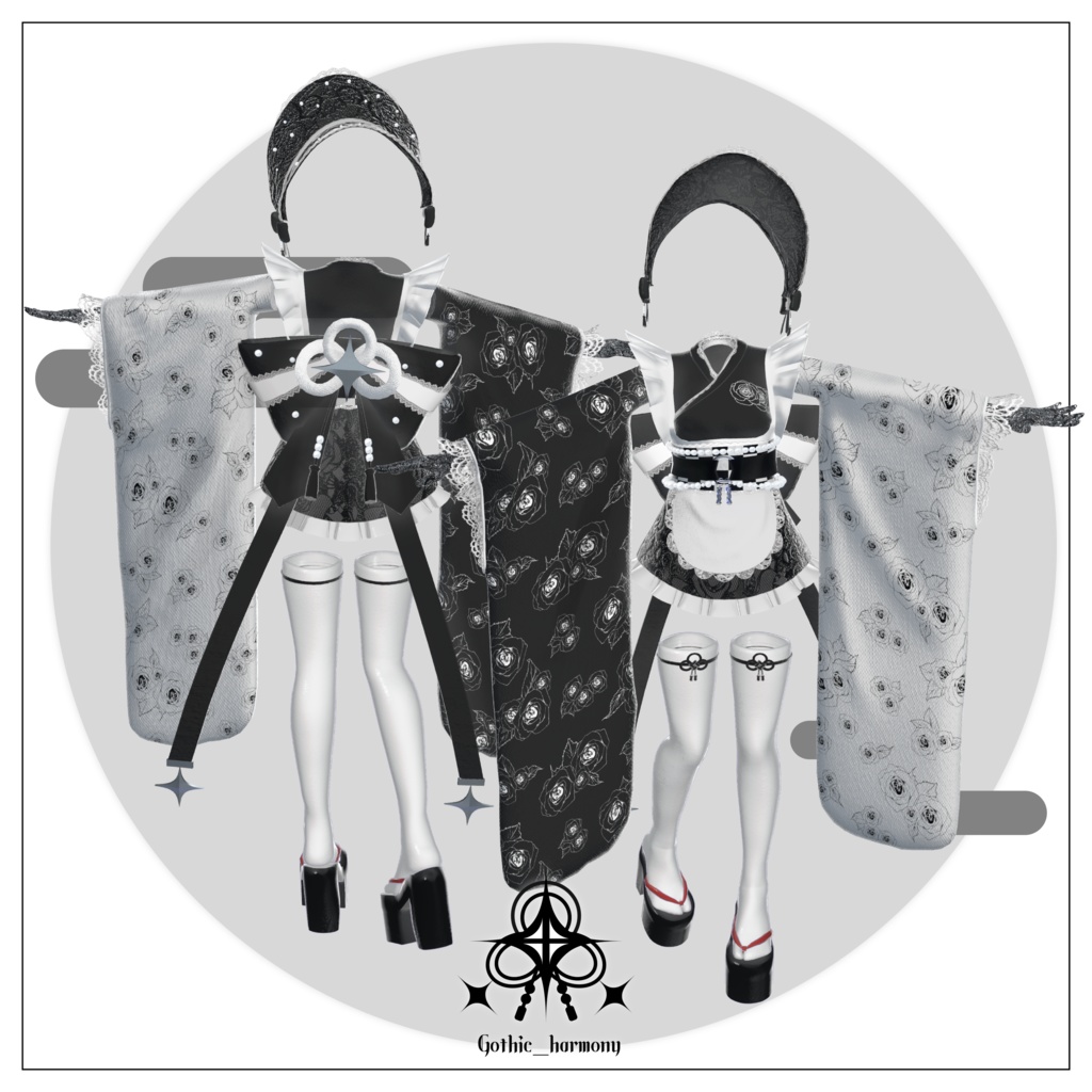 【複数アバター対応】和ゴシックメイド【VRChat】