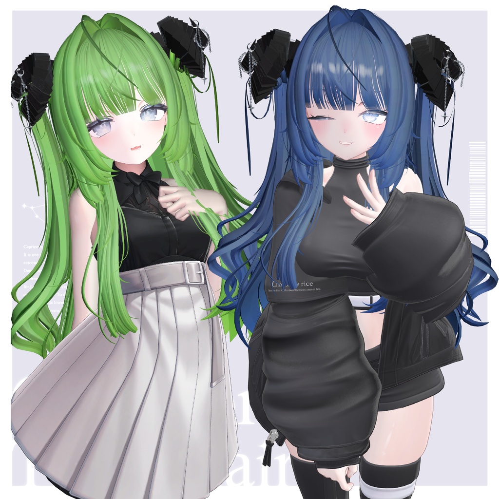 【複数アバター対応】Capricorn Twin Hair【VRChat】