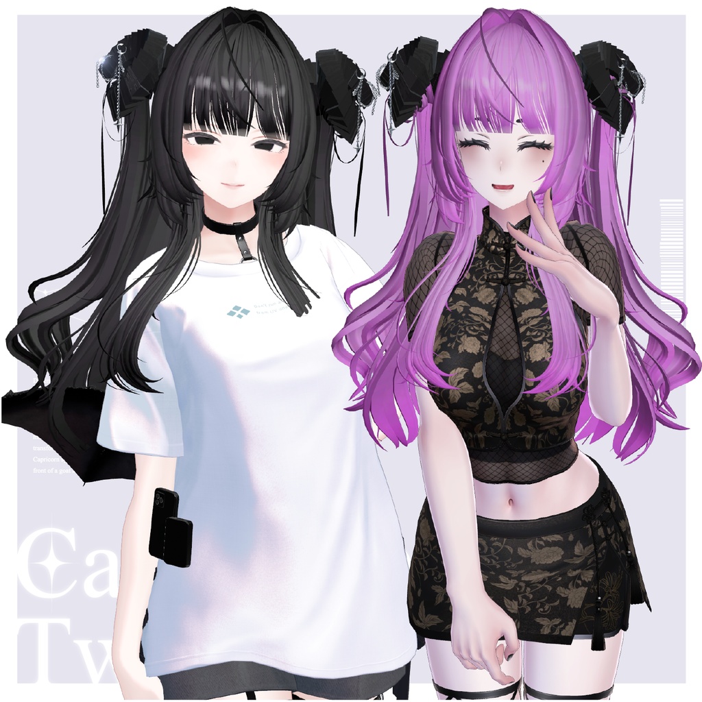 【複数アバター対応】Capricorn Twin Hair【VRChat】