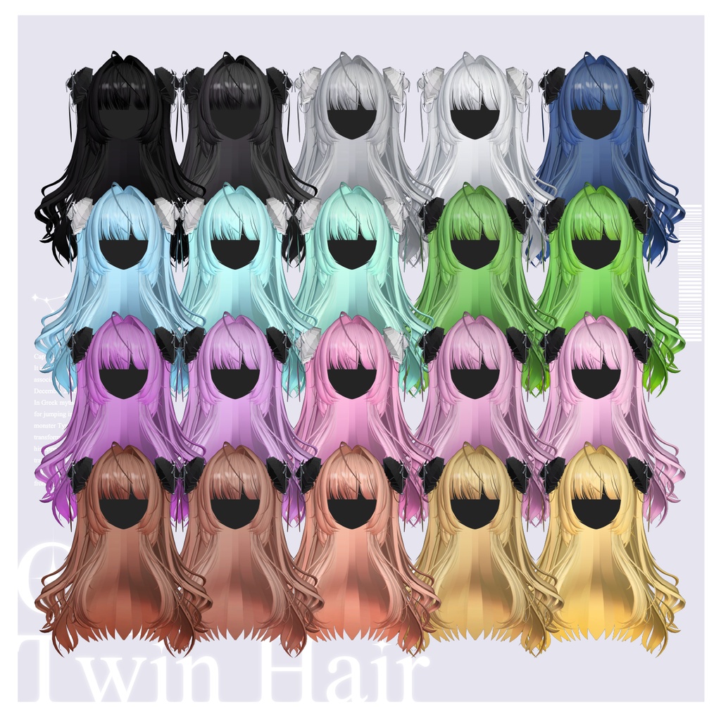 【複数アバター対応】Capricorn Twin Hair【VRChat】