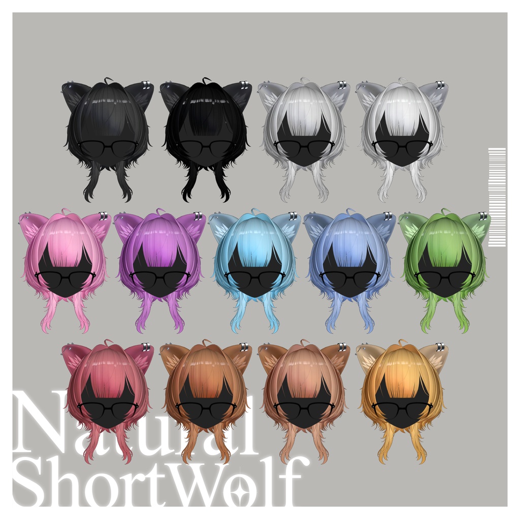 【複数アバター対応】Natural Short Wolf【VRChat】