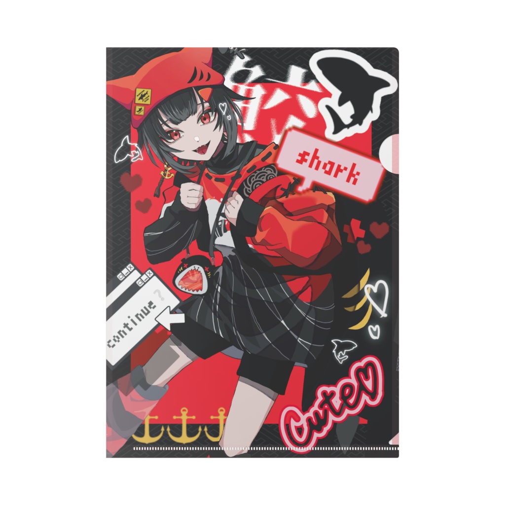 オリキャラ『しゃー子』クリアファイル（原宿に出没…！？）
