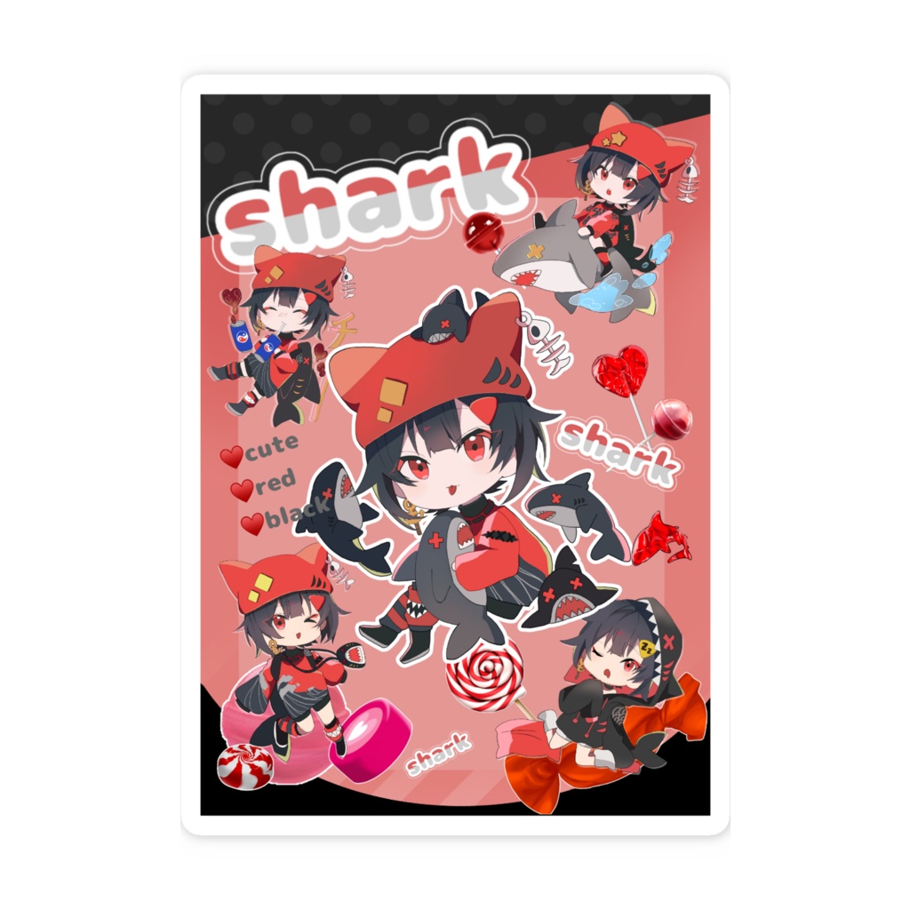 オリキャラ『SDしゃー子』 スマホステッカー