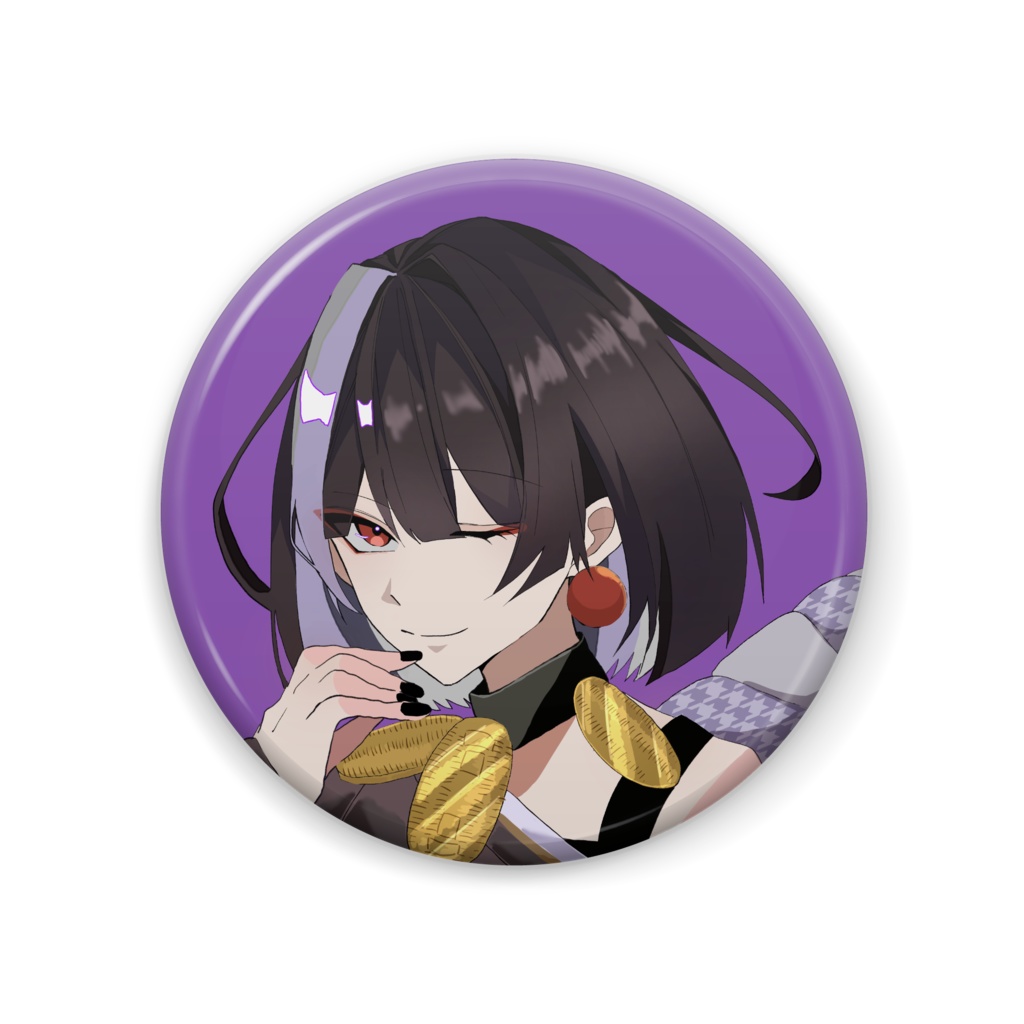 缶バッチ（57mm）全2種：Ver.静煙（普段の姿）／Ver.炎舞（バンドマン姿）