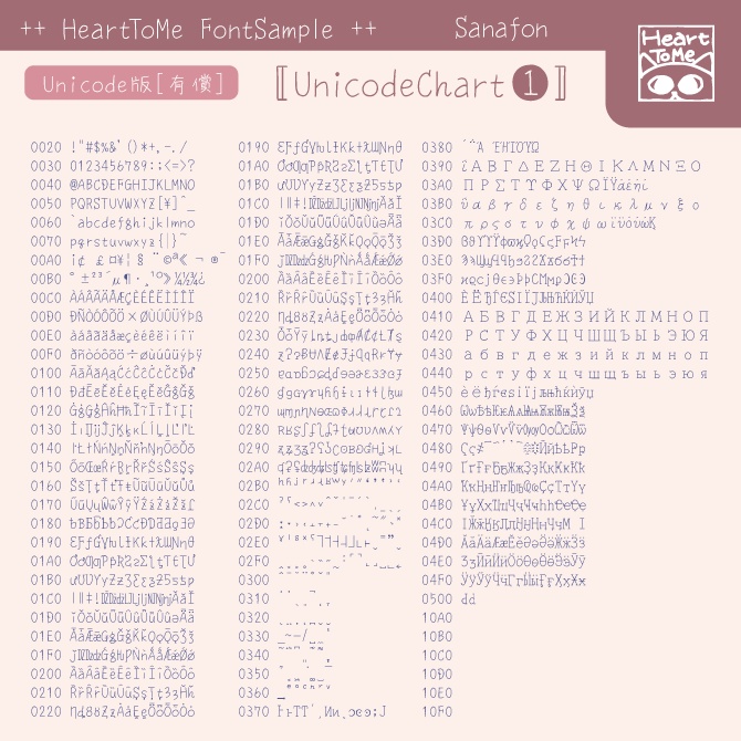 さなフォン(手書き和文フォント) 無償/有償