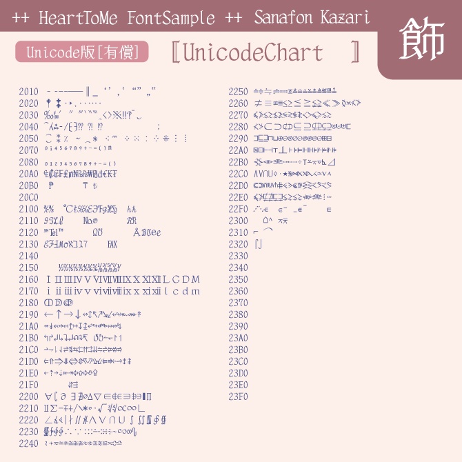 さなフォン飾(レトロな手書き和文フォント) 無償/有償