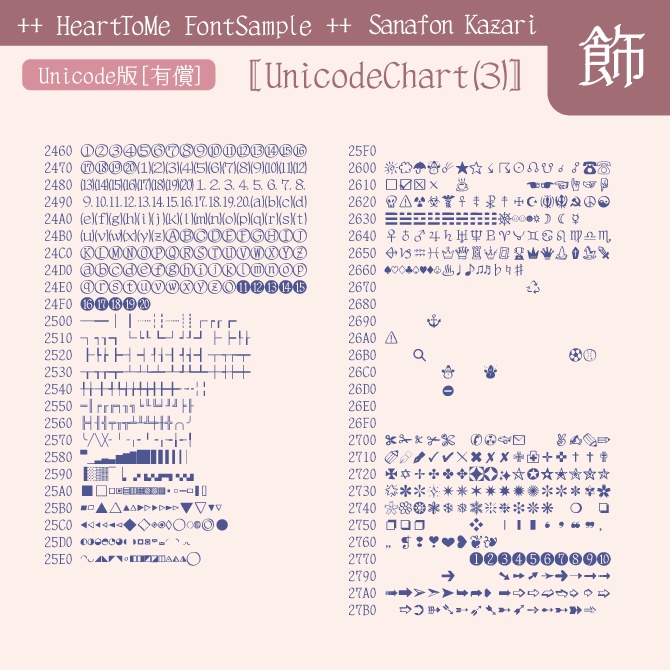 さなフォン飾(レトロな手書き和文フォント) 無償/有償