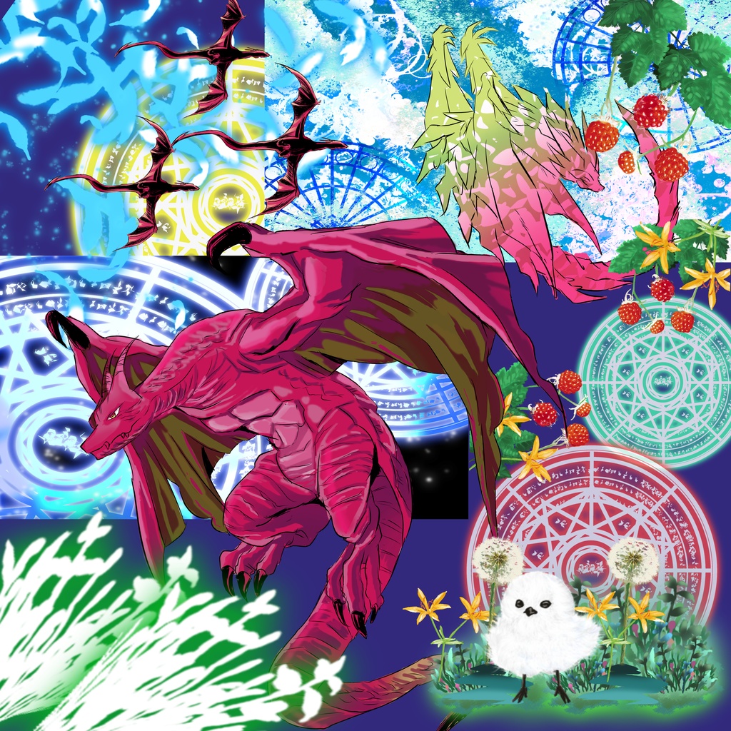 【背景&透過素材】異世界背景×幻獣ドラゴン×幻想草花素材集【TRPG/ゲーム制作/VTuber/全27種】