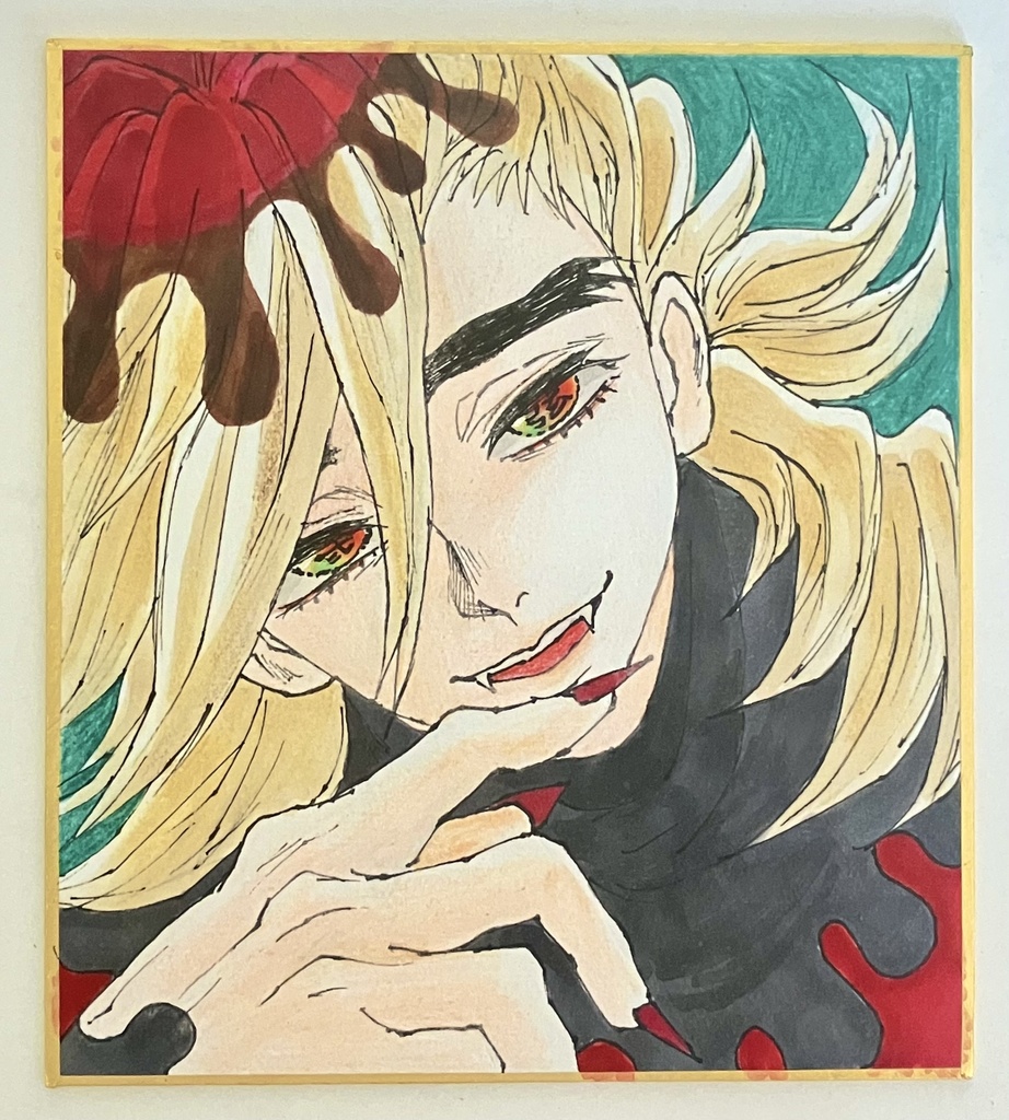 【️一点物】ミニ色紙 手描きイラスト 鬼滅の刃 童磨