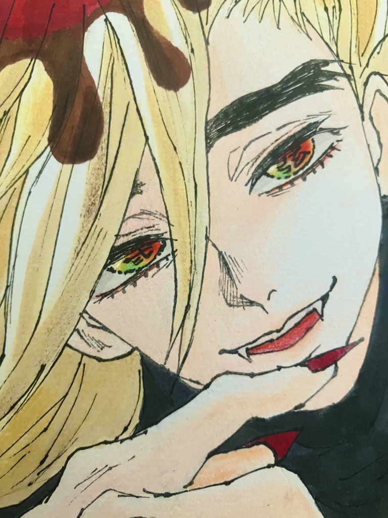 【️一点物】ミニ色紙 手描きイラスト 鬼滅の刃 童磨