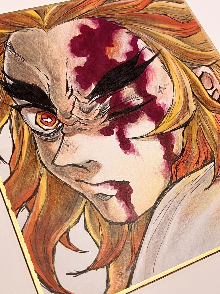 【️一点物】ミニ色紙 手描きイラスト 鬼滅の刃 煉獄杏寿郎