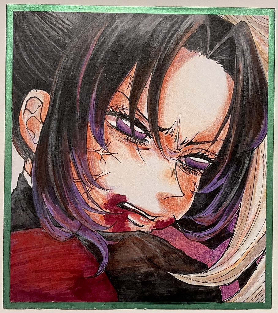 【️一点物】ミニ色紙 手描きイラスト 鬼滅の刃 胡蝶しのぶ