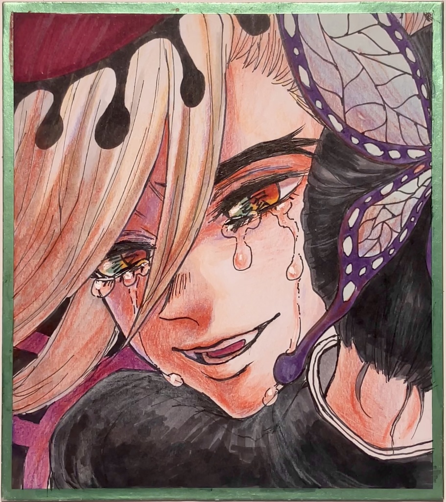 【️一点物】ミニ色紙 手描きイラスト 鬼滅の刃 童磨