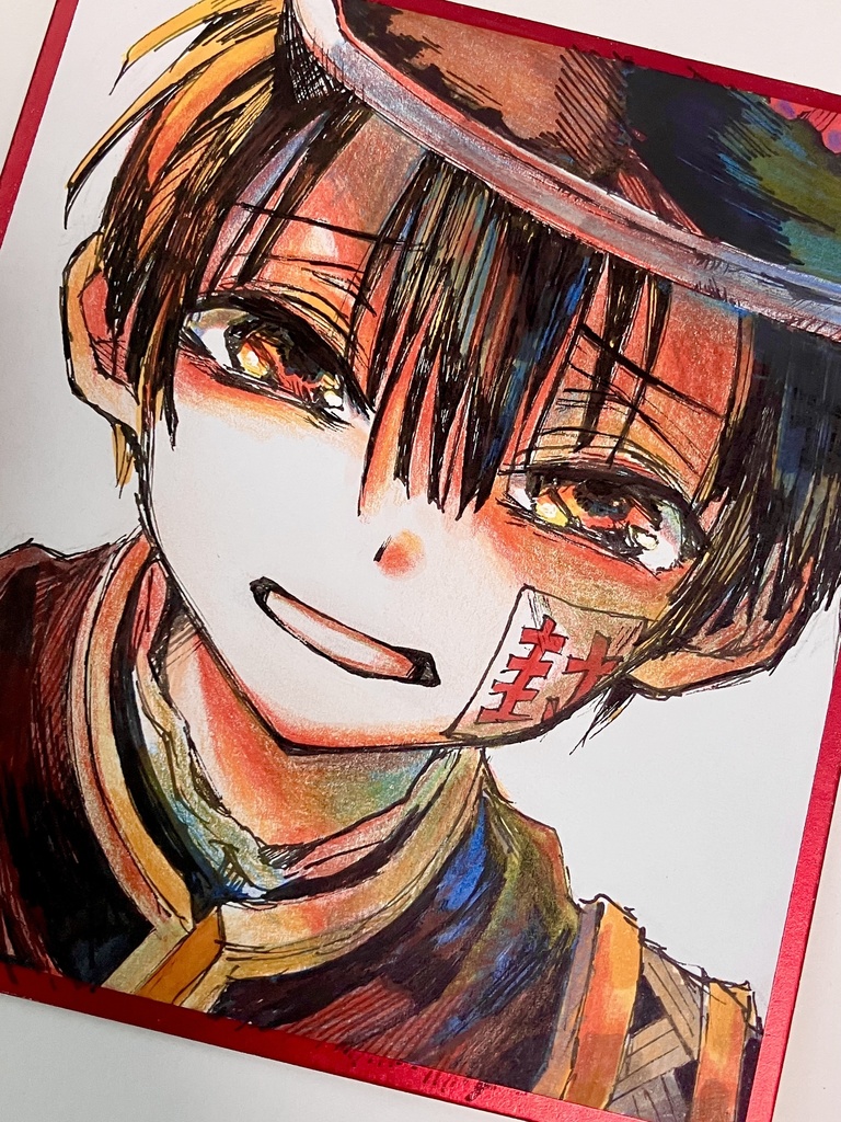 【️一点物】ミニ色紙 手描きイラスト 原画 地縛少年花子くん