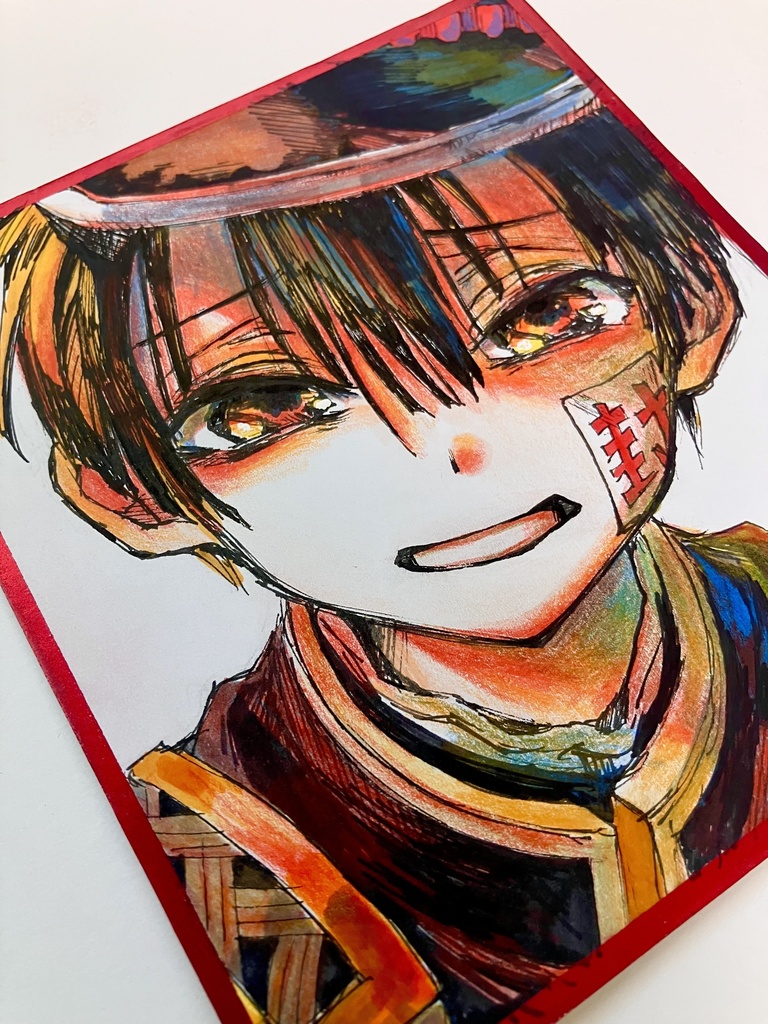 【️一点物】ミニ色紙 手描きイラスト 原画 地縛少年花子くん