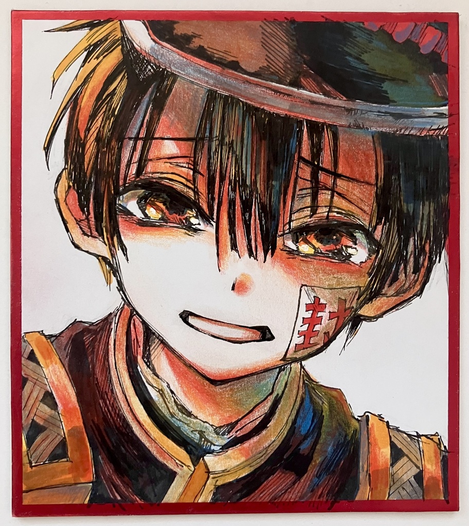 【️一点物】ミニ色紙 手描きイラスト 原画 地縛少年花子くん