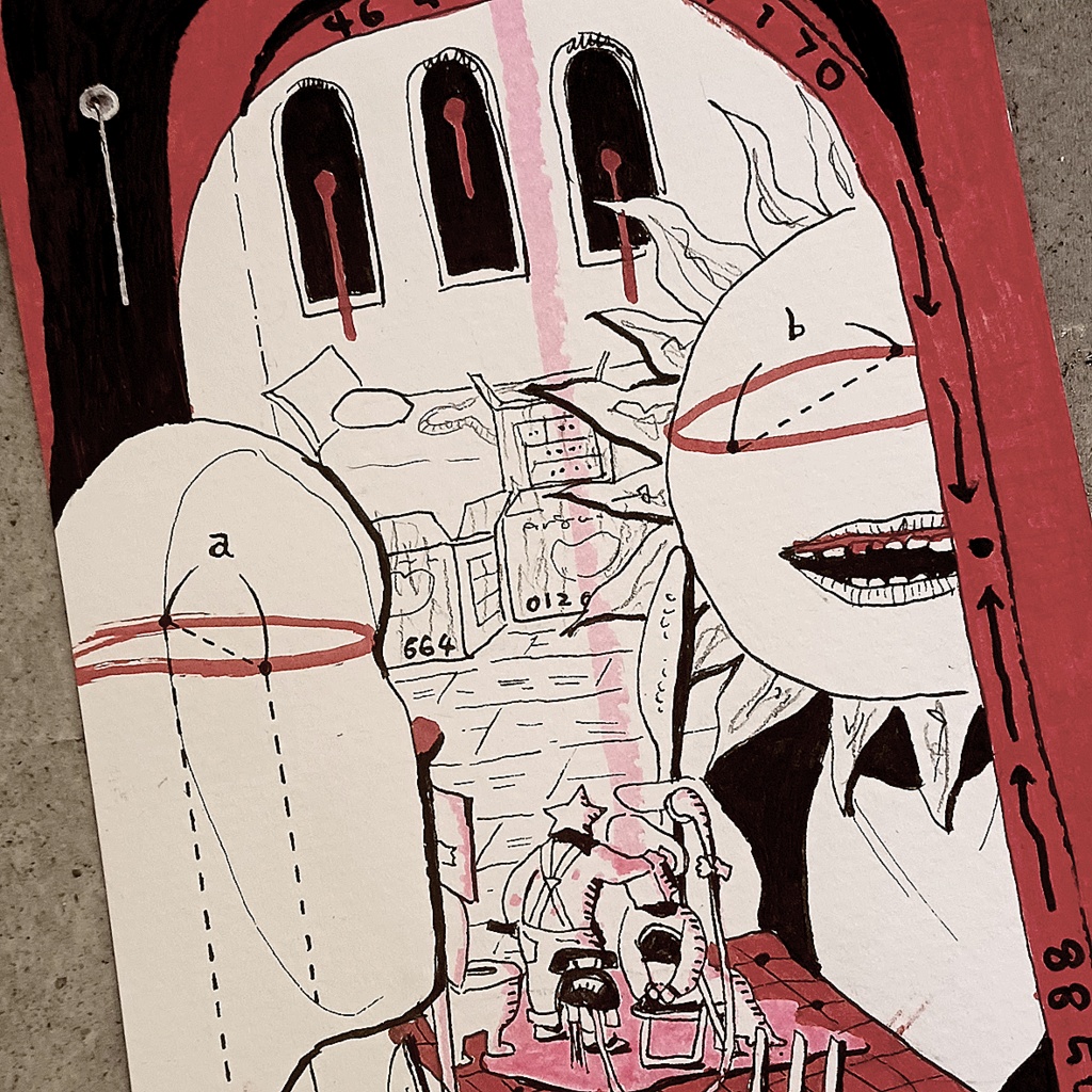 ドローイング原画(ポストカードサイズ)