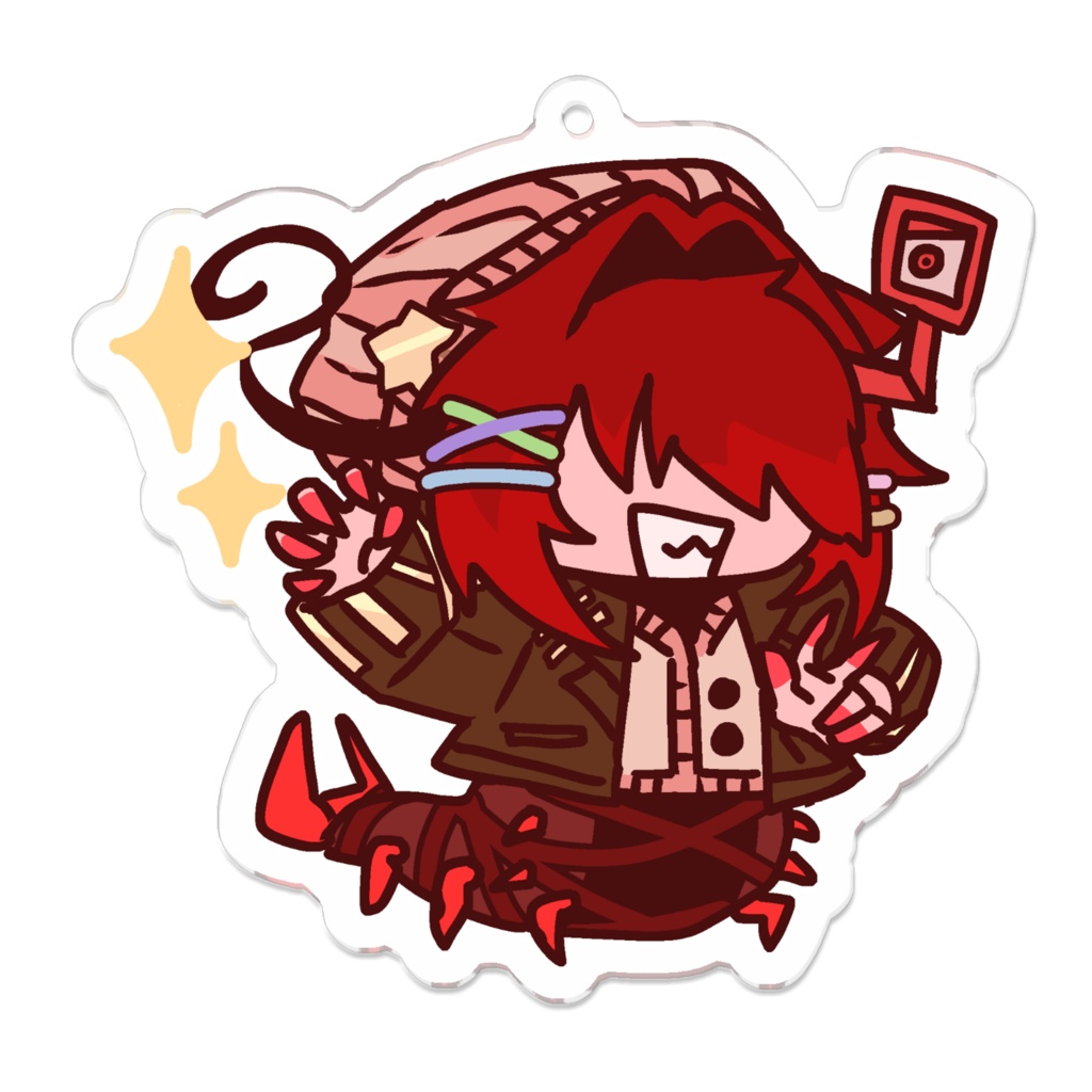 【RED_x3】根腐イオリ（ストリート） アクリルキーホルダー（70×70mm）