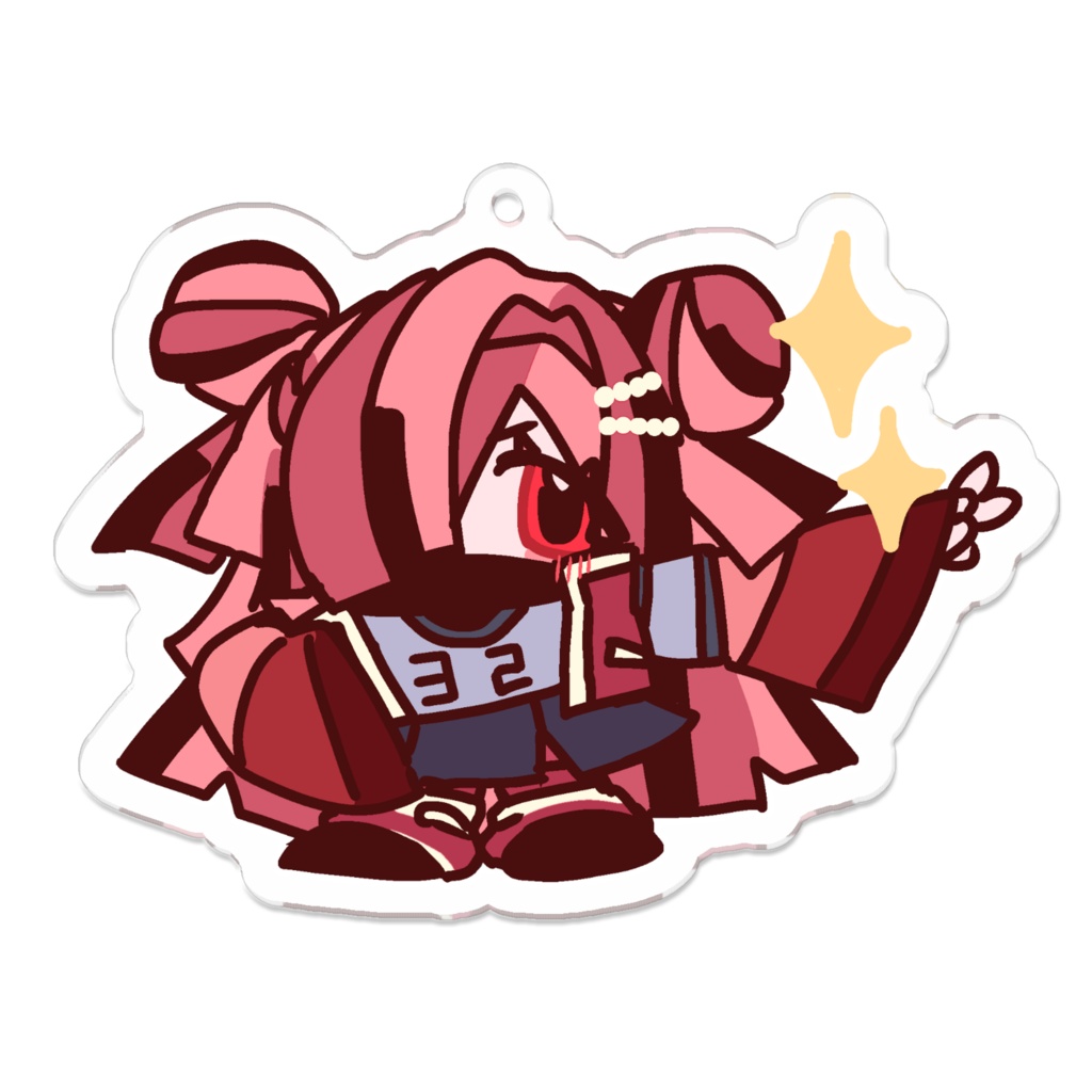 【RED_x3】謡斗ニカ（ストリート） アクリルキーホルダー（70×70mm）