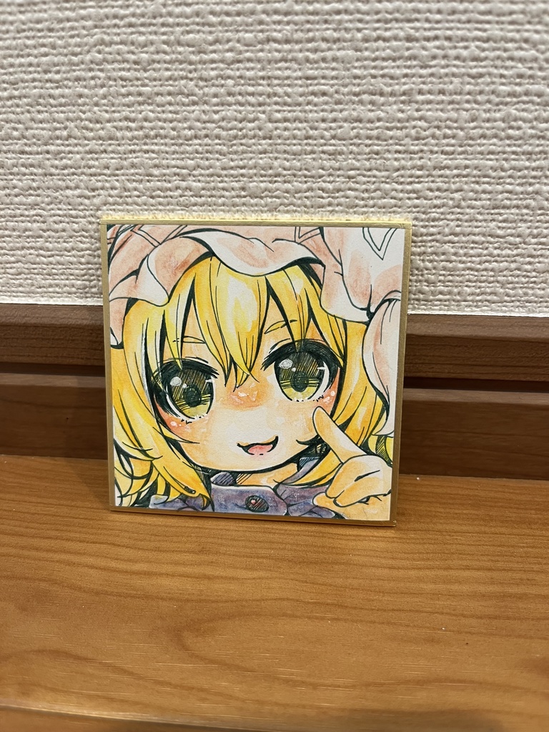 手描き色紙(豆)藍