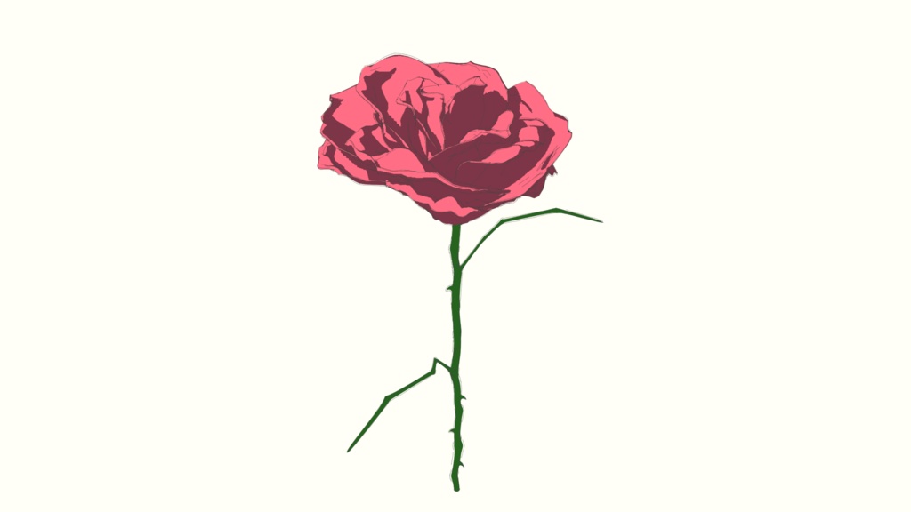 バラの花 3Dモデル