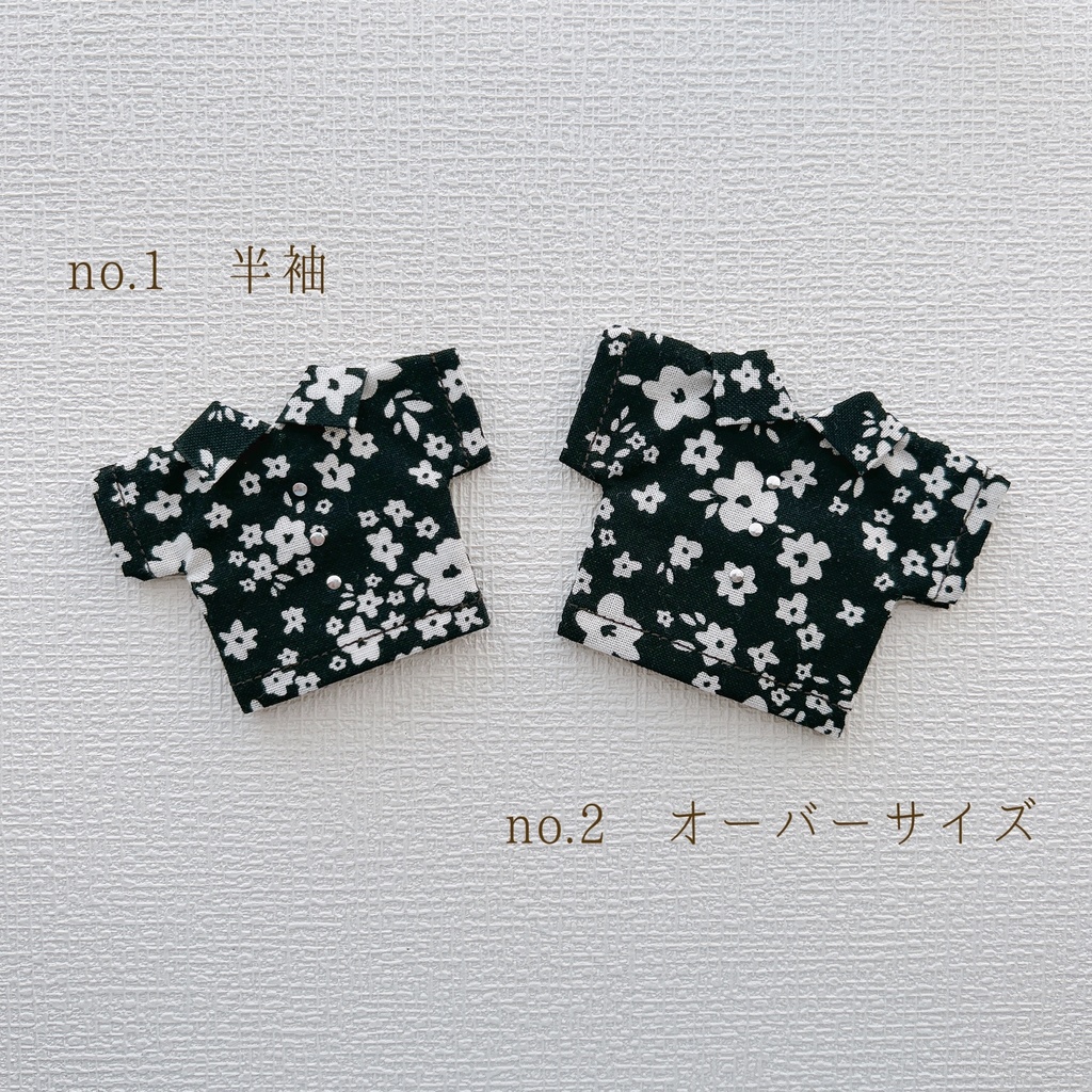 モノクロフラワーシャツ