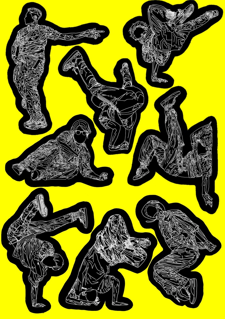 エーポップビーボーイピックアップシルエットシール