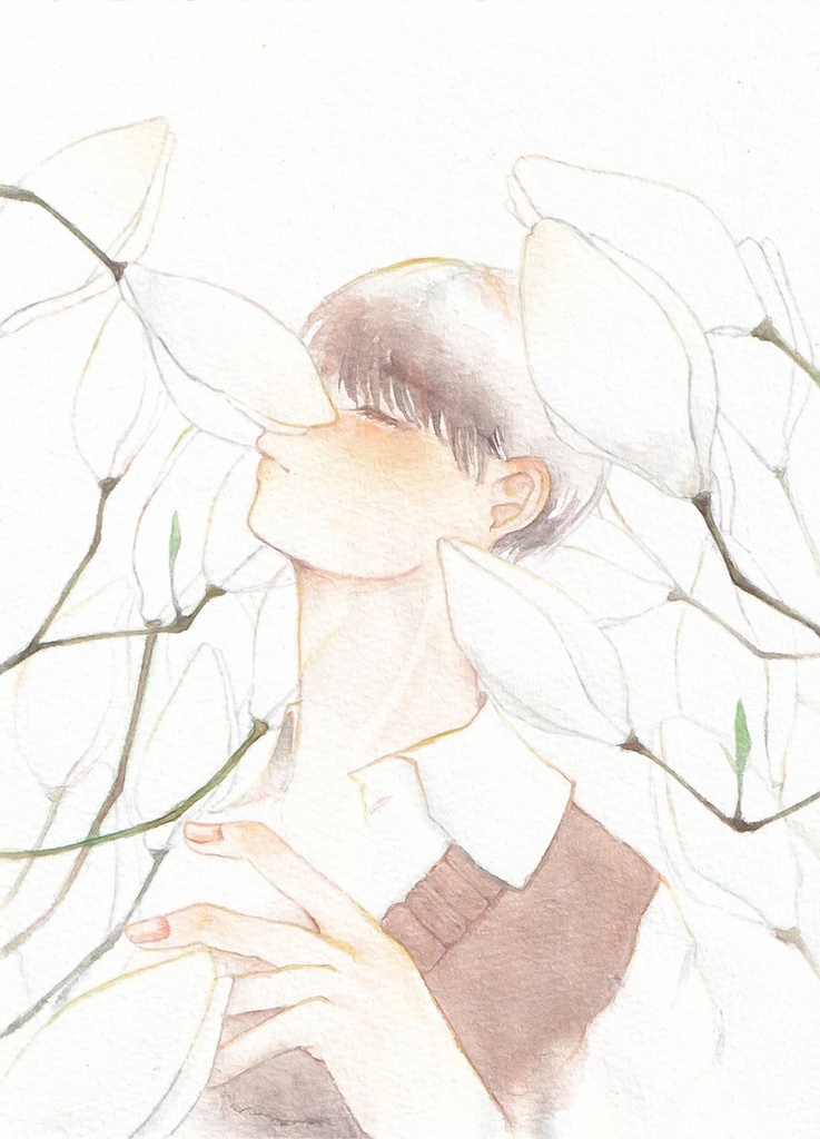 【木蓮】 16.5×12.2cm