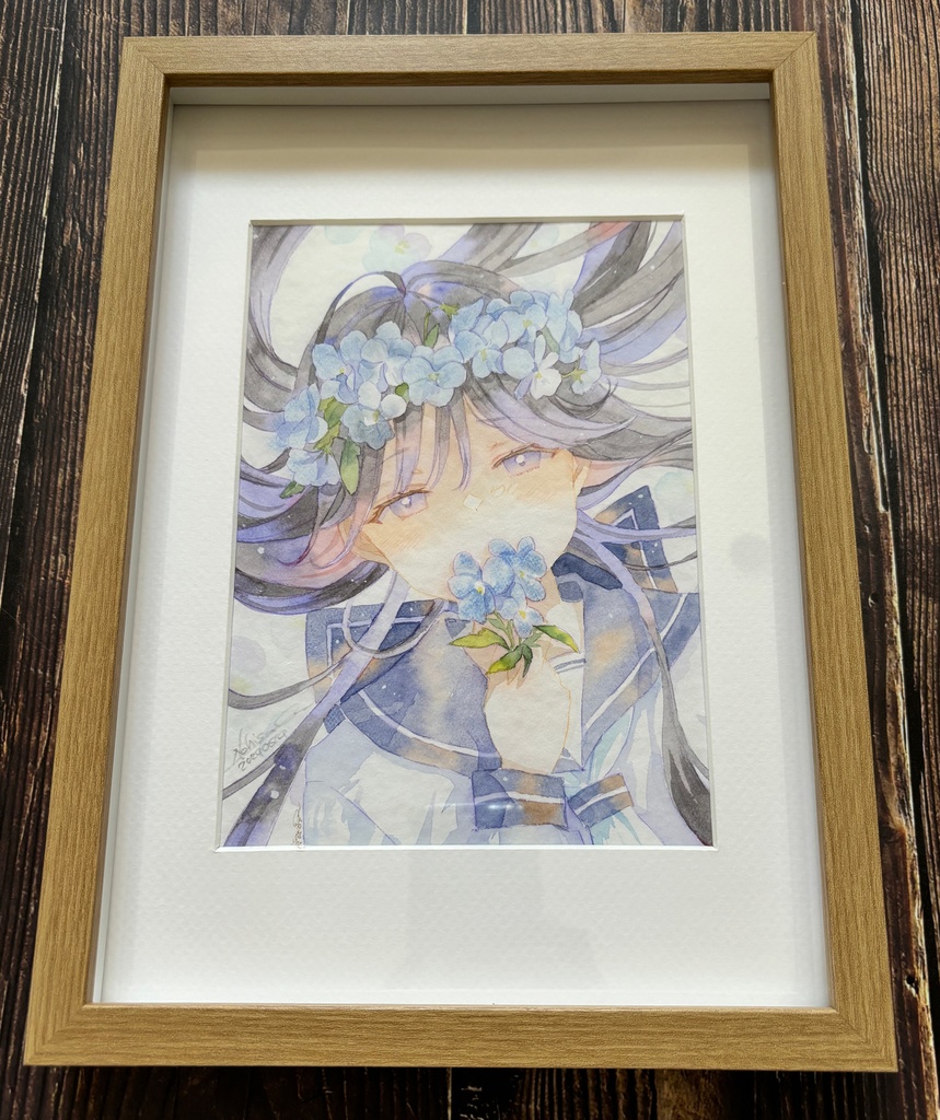 【複製画】パンジーの花かんむり