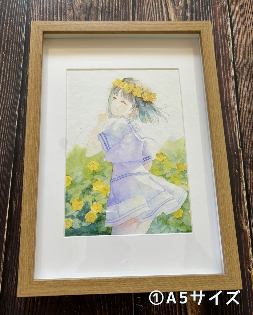 【複製画】キンシバイの花かんむり