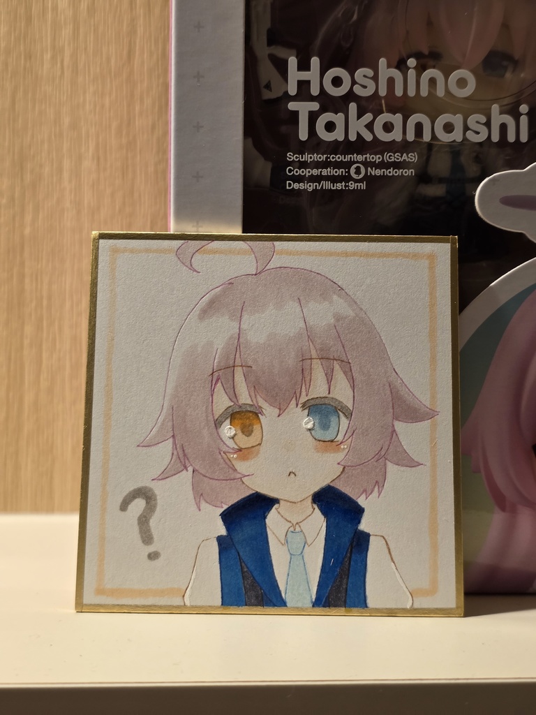 手描きイラスト　ブルーアーカイブ　小鳥遊ホシノ　過去　一年生　ミニ原画　色紙