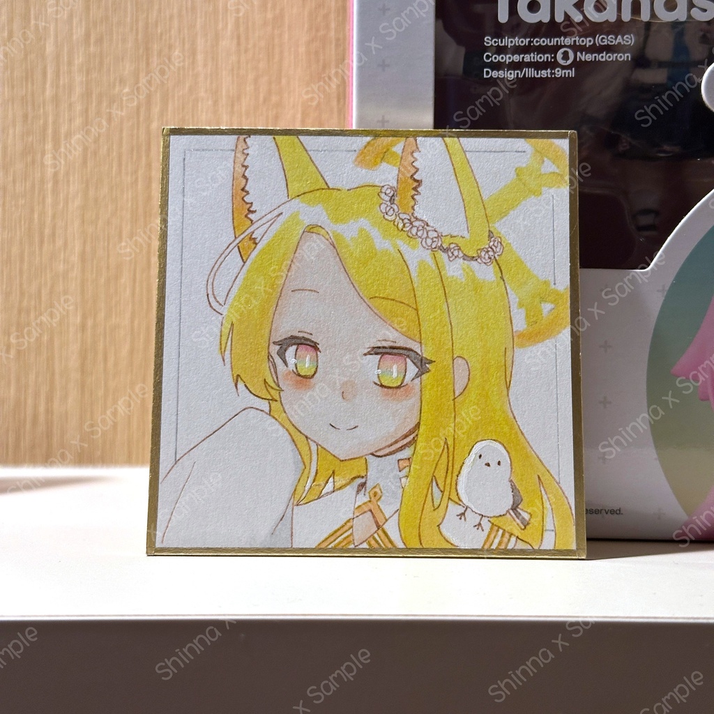 手描きイラスト ブルーアーカイブ 百合園セイア ミニ原画 ミニ色紙