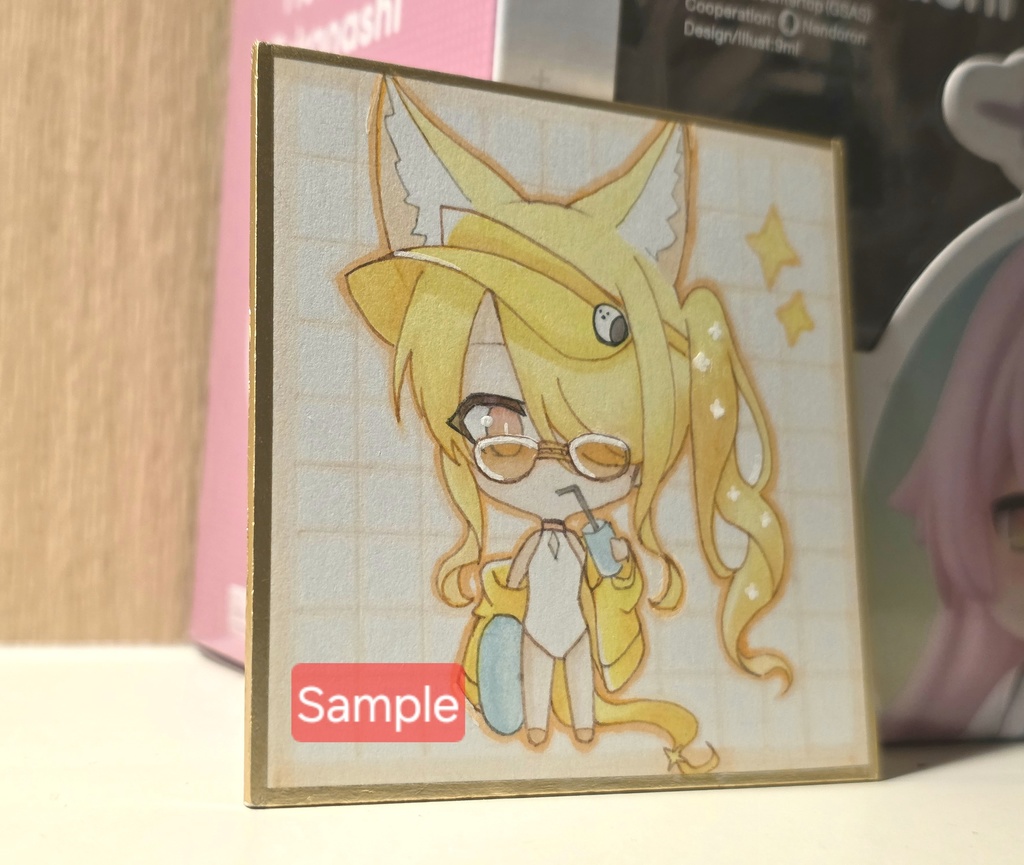 手描きイラスト ◇ ブルーアーカイブ 百合園セイア 水着 ◇ ミニ原画 ファンアート 豆色紙