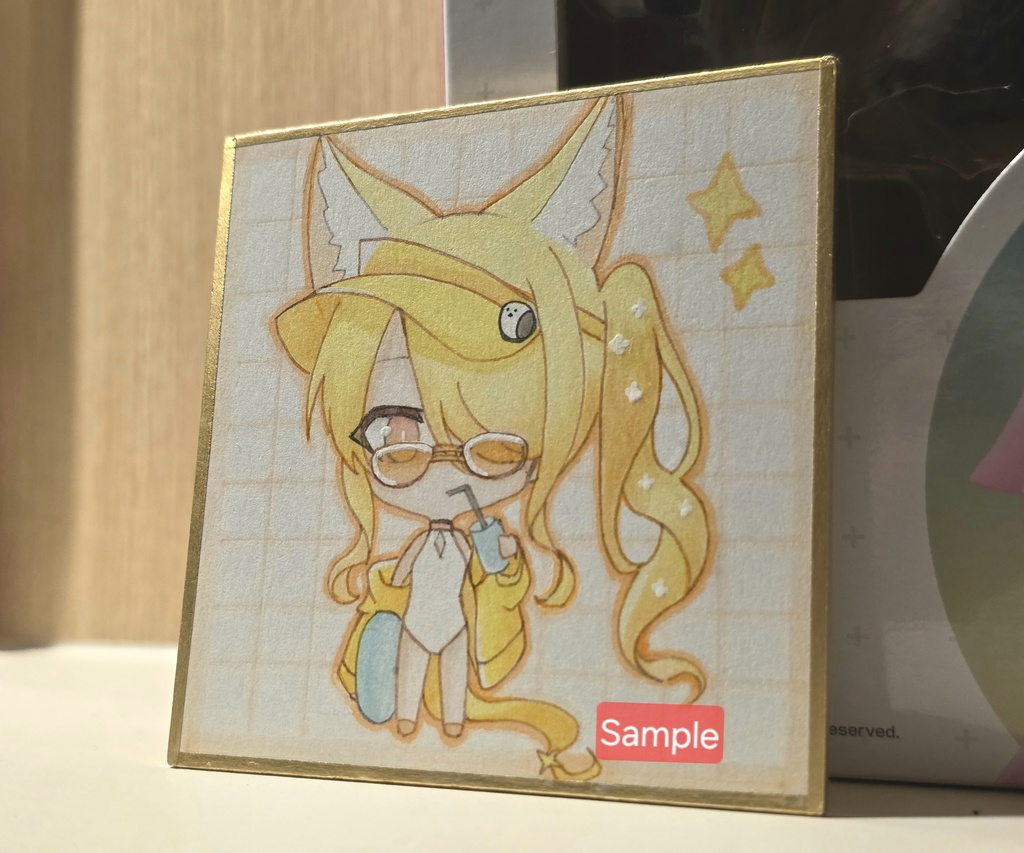 手描きイラスト ◇ ブルーアーカイブ 百合園セイア 水着 ◇ ミニ原画 ファンアート 豆色紙