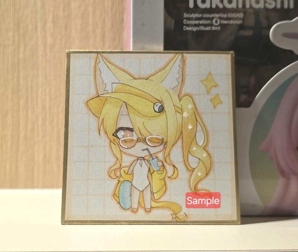 手描きイラスト ◇ ブルーアーカイブ 百合園セイア 水着 ◇ ミニ原画 ファンアート 豆色紙