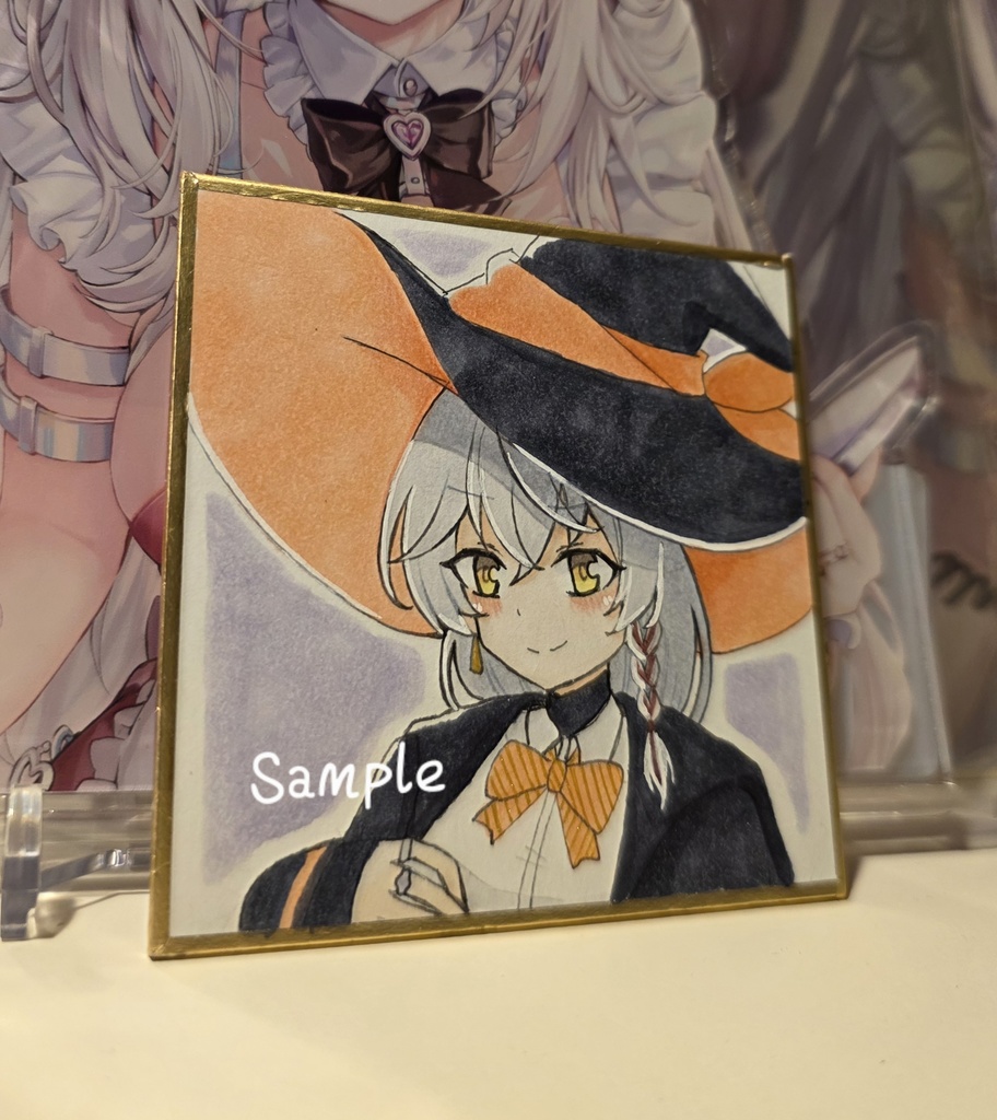 手描きイラスト ブルーアーカイブ エリ ミニ原画 ファンアート 豆色紙